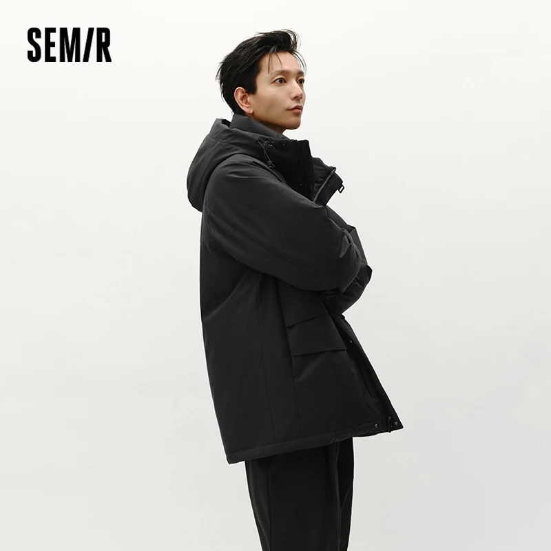 Фото Мужской пуховик Semir средней длины с капюшоном, спортивная одежда с цветными блоками, зима 2025, мужская одежда, теплая верхняя одежда, ветрозащитный теплый дизайн с цветными блоками №5