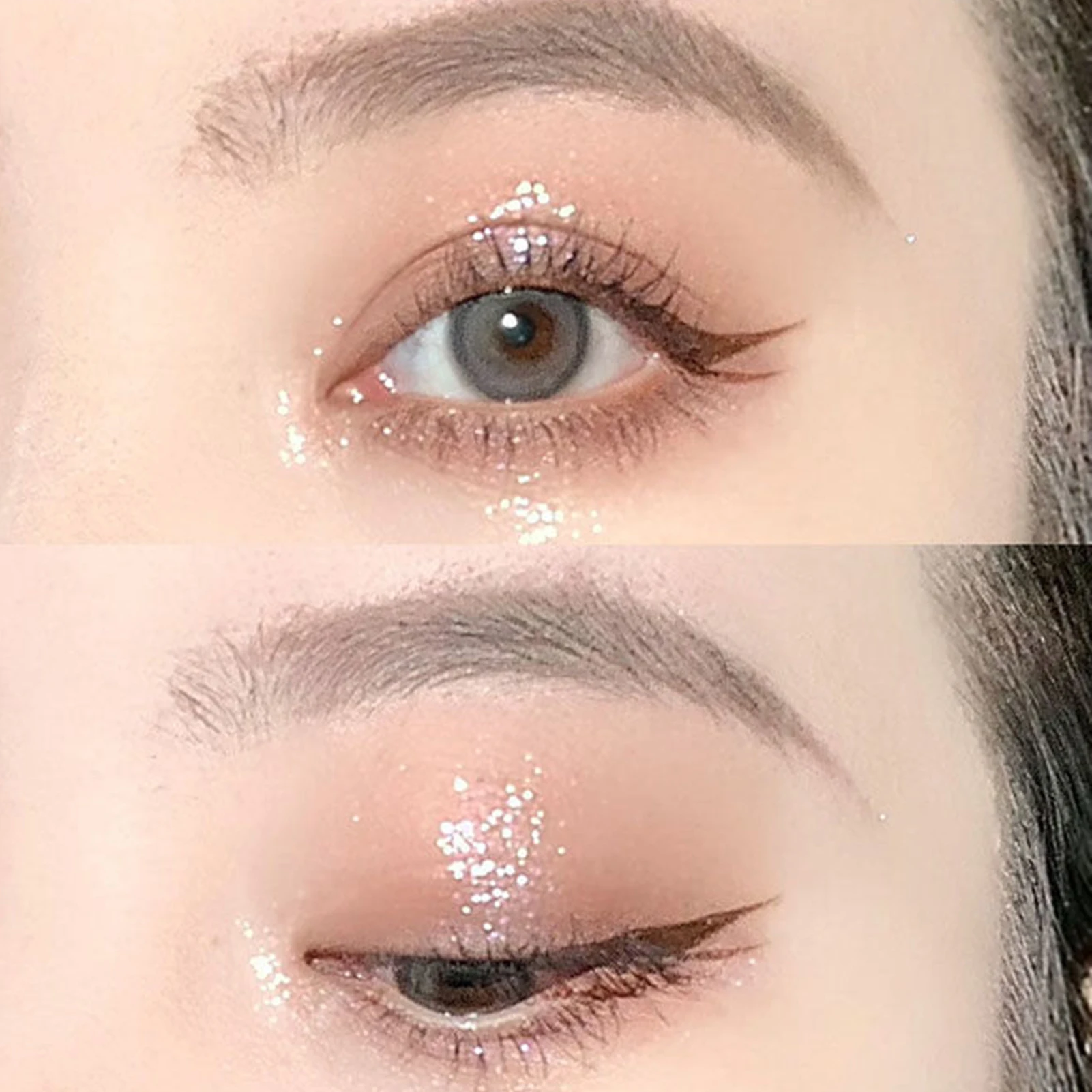 Блестящие тени для век Палитра 4 цвета блестящие самоклеящиеся стойкие