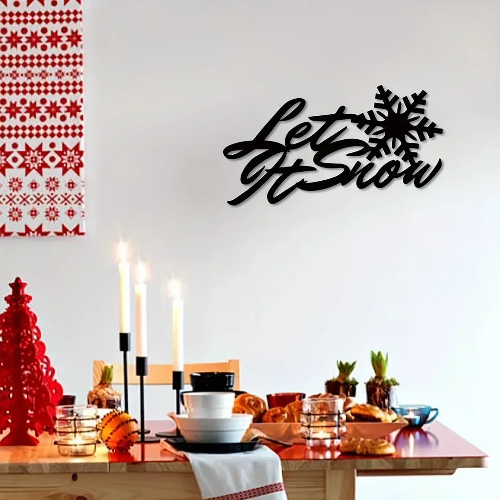 Уникальный металлический знак Let It Snow 1 шт. настенное искусство с отличительным