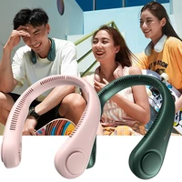 outdoor hanging neck fan cooler portable usb fan leafless 360 degree neckband fan 78 outlets surround air 4000mah rechargeable