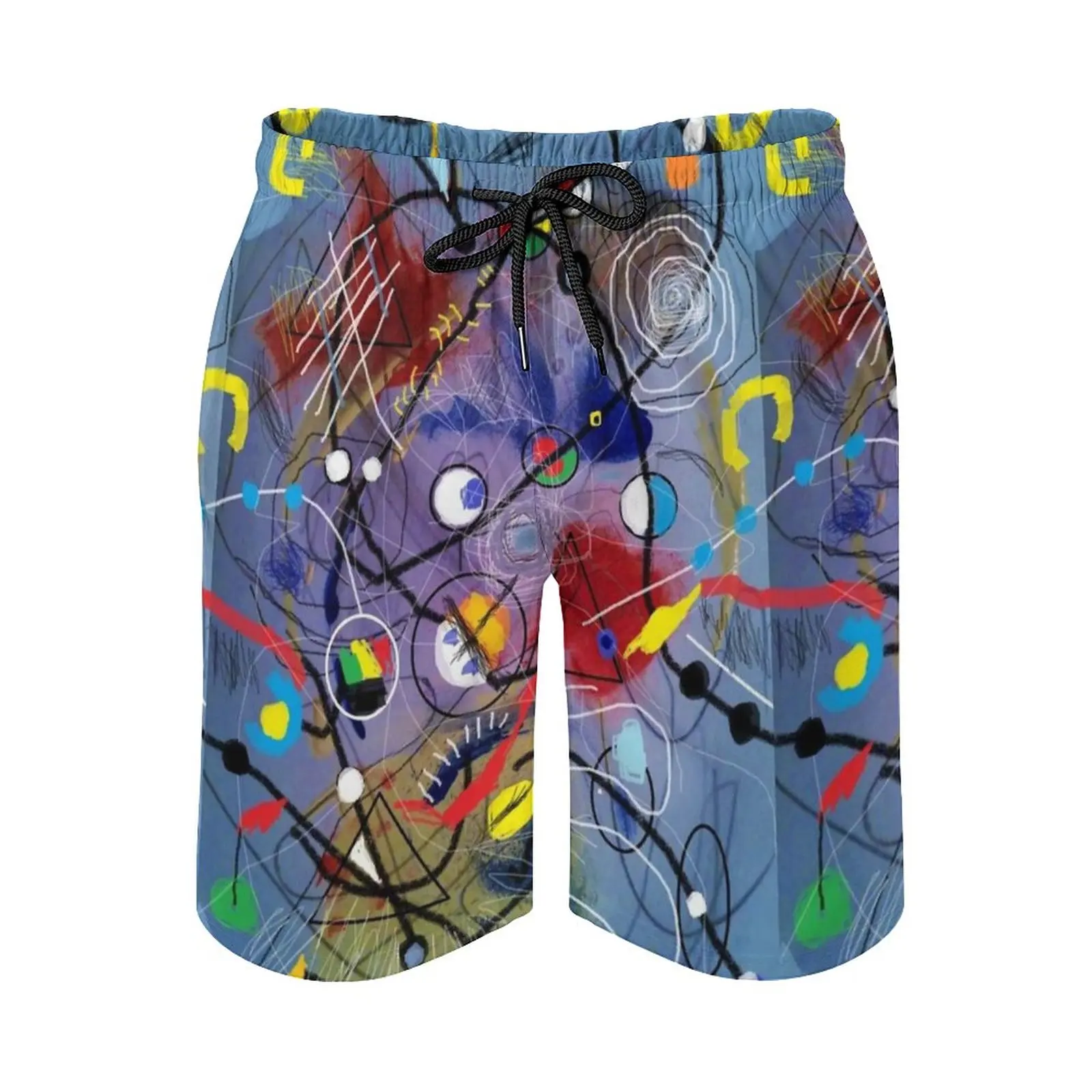 

Painting Of A Cat In The Mirro Quick Dry Summer Mens Beach Board Shorts Briefs For Man Gym Pants Shorts Abstract Modern Cat