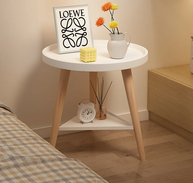 

Bedside table Nordic modern small apartment bedside table bedroom coffee table rack small round table end table bedside shelf