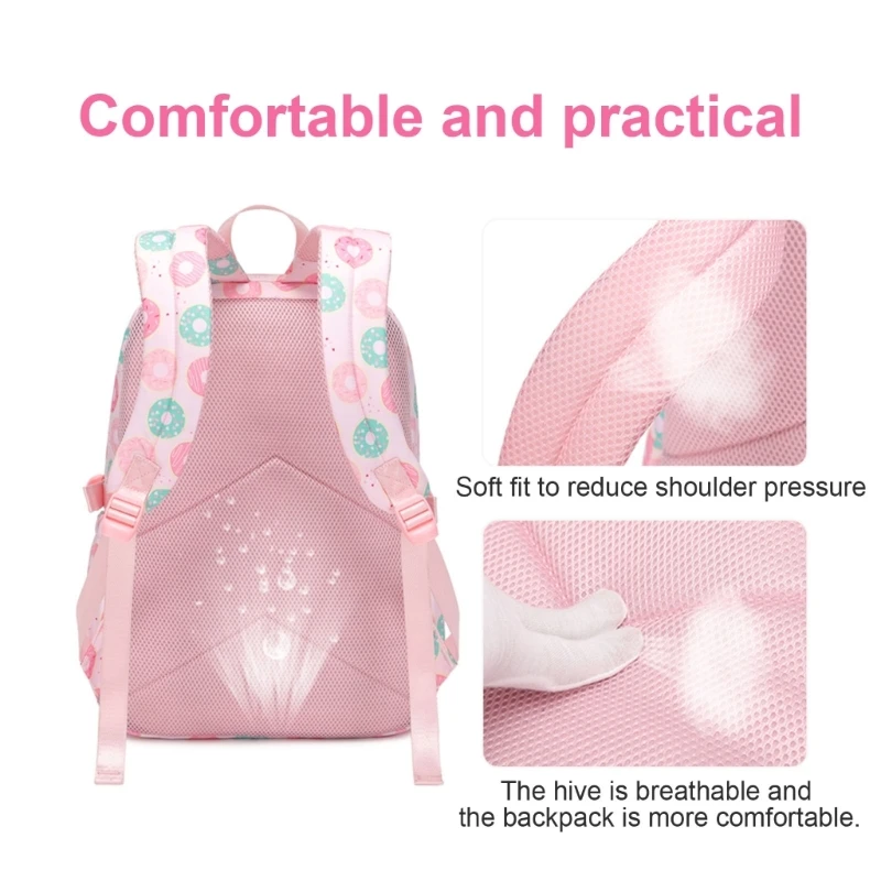 

3pcs Prints Backpack School Bag Bookbag Set with Lunch Bag Pencil for Teen