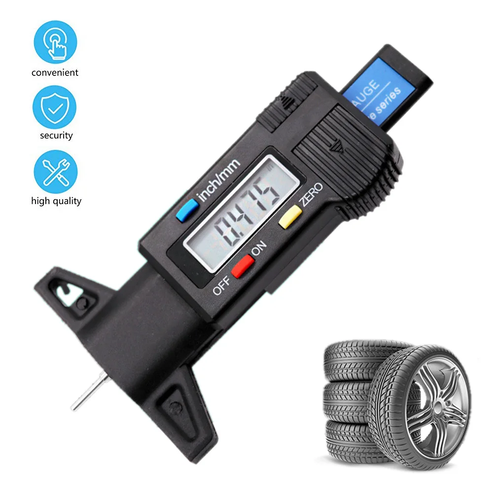 Digital Car Tyre Tire Tread Depth Measuring Tool Gauge Meter Auto Tire Wear Detection Caliper Thickness Gauges Monitoring System