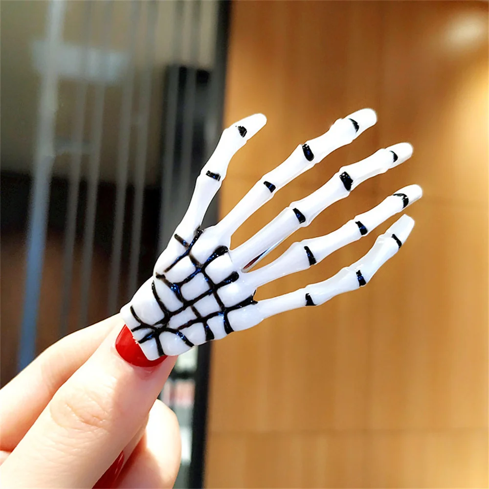 Готическая заколка для волос с черепом в стиле панк заколки молодых людей темный