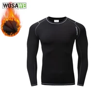 wosawe women mens cycling base layers bodybuilding fitness long sleeve tight thermal shirts riding sport underwear jersey