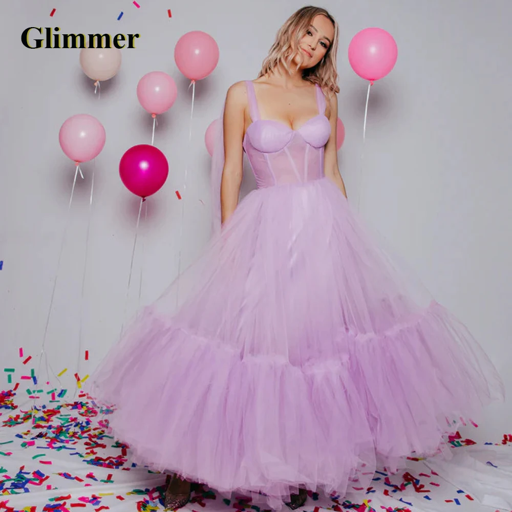 

Glimmer Sweetheart Tank Evening Dresses Tulle 2023 Formal Prom Gowns Cusrom Made Celebrity Vestidos Fiesta Gala Robes De Soiree
