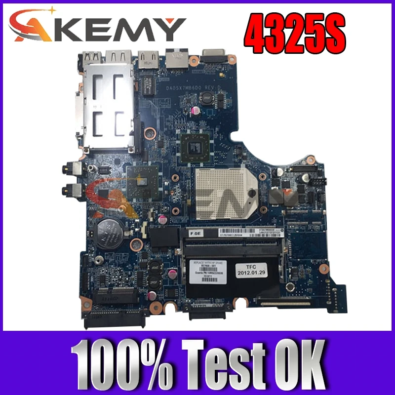 

AKemyDA0SX7MB6D0 For HP Probook 4325S 4425S Laptop Motherboard DDR3 607655-001