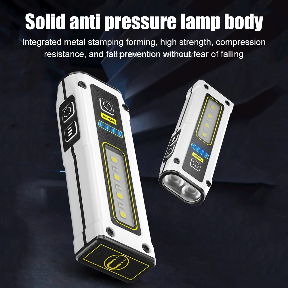 Multifunctional Mini COB Flashlights Portable Rechargeable Strong Magnets Work Light High Power Led Flashlight With Power Bank