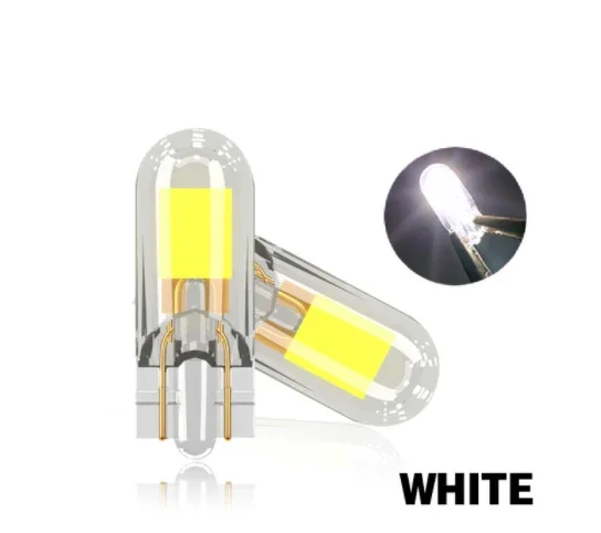 

2 шт. светодиодные лампы 12 В W5W T10 с сапфировым стеклом COB без привода, светодиодные 168 194 с автоматическим индикатором, номерные знаки, купольная лампа для чтения карт 6000K