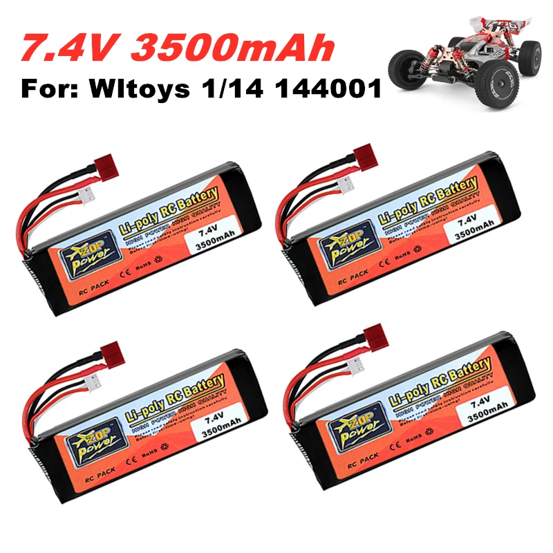 

Original Wltoys 144001 2s 7.4 V 3500mAh Lipo battery upgraded rechargable for Wltoys 1/14 144001 12428 RC car boat Lipo battery