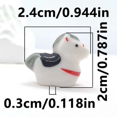 Керамические бусины белые лошади 24 мм 4 шт./8 шт.