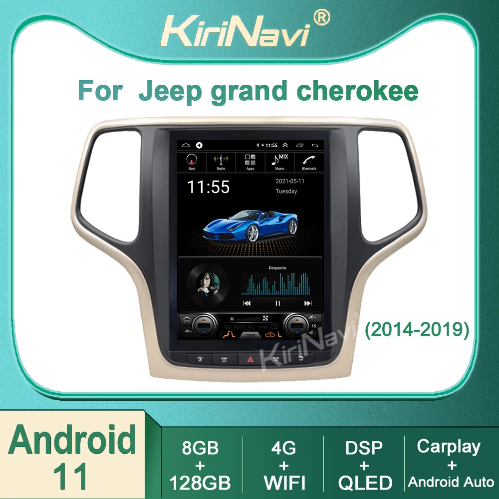 Kirinavi For Jeep Grand Cherokee 2014-2019 Android 11 Car Radio DVD Multimedia Video Player Stereo Auto Navigation GPS 4G DSP