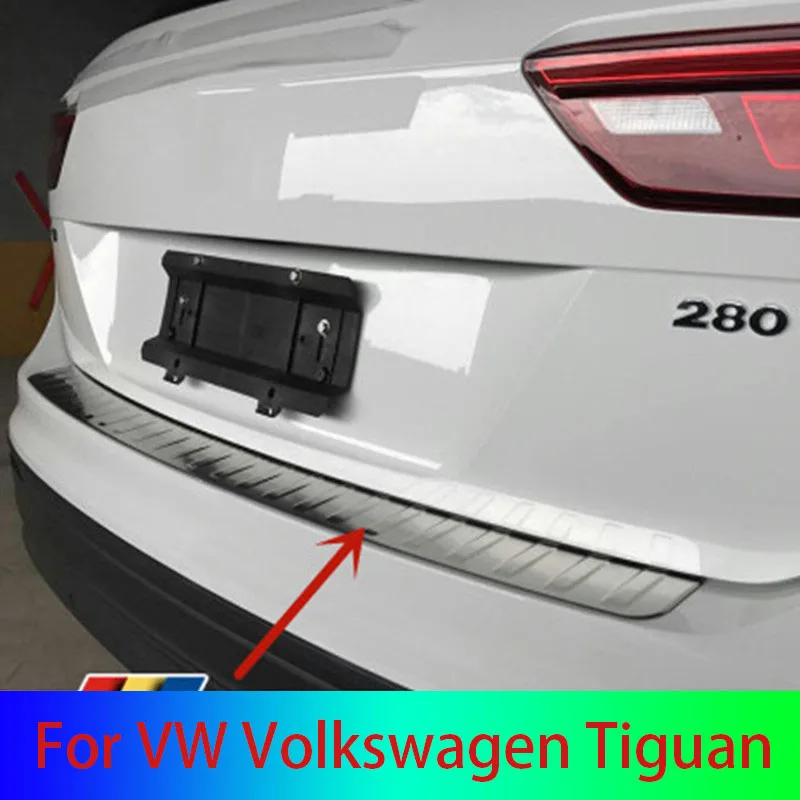 

Протектор заднего бампера из нержавеющей стали, накладка протектора для порога багажника VW Volkswagen Tiguan mk2 2017 2018 2019 2020 2021-2023