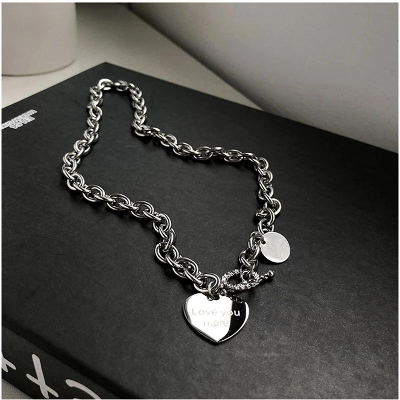 

Alloy Letter Love Pendant Versatile Hip Hop Necklace Short Collar Chain Women's Accessories Jewelry