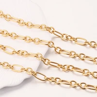 1meter 7mm width rolo cable stainless steel chains 31 gold chain fit for supplies diy anklets necklace wholesale jewelry making