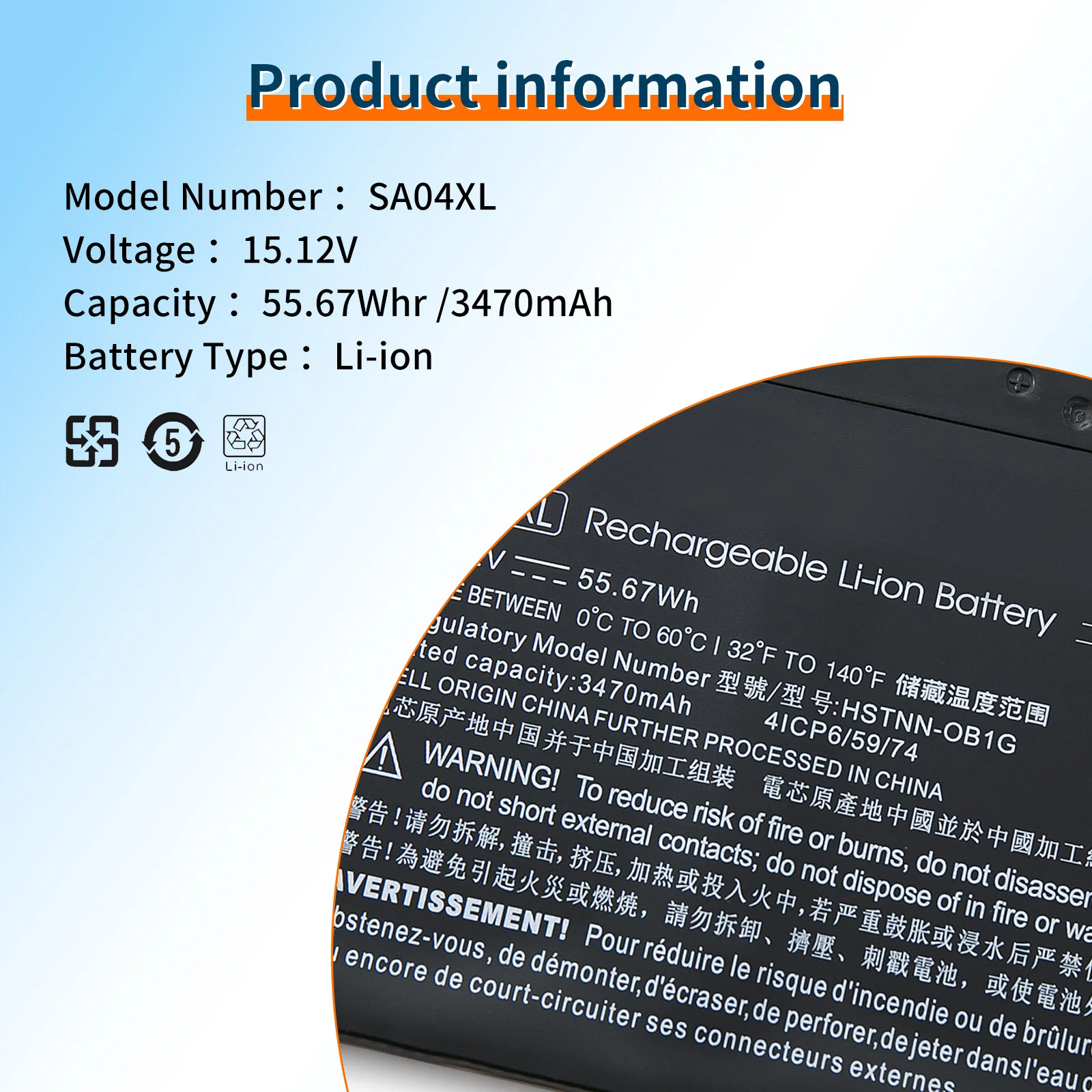 Аккумулятор BVBH SA04XL для HP Envy X360 15-DR 15-DR0010TX