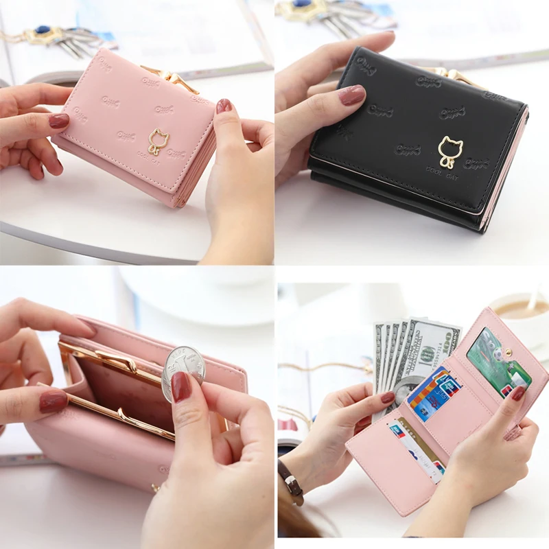 

2021 Kawaii Sanriod аниме Kt Cat многофункциональный кожаный кошелек, монетница, складной кошелек, клатч, симпатичный чехол для ключей, держатель, пода...