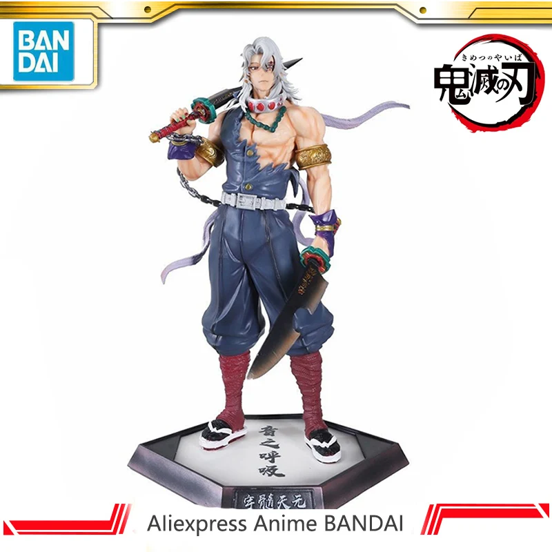 

BANDAI Demon Slayer For Uzui Tengen 31cm Damage Clothes Hair Sunwheel Knife Kimetsu no Yaiba Collection Anime Action Models