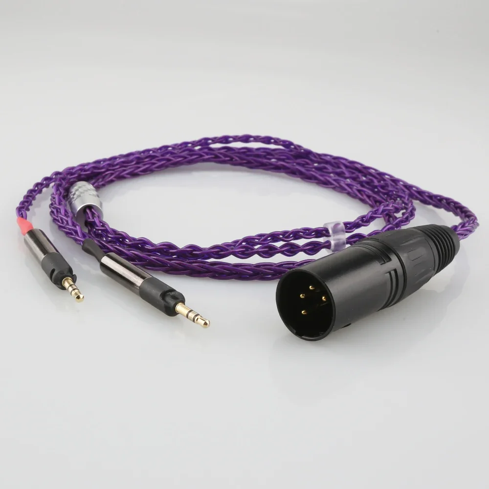 Audiocrast P819AG XLR 4POLES мужской 8-ядерный прозрачный посеребренный плетеный кабель для