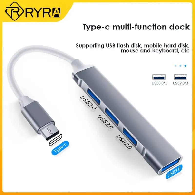 

RYRA USB C HUB 3.0 Type C 4 Port Multi USB Splitter Adapter OTG For HUAWEI Xiaomi Macbook 13 15 Air PC Computer Accessories