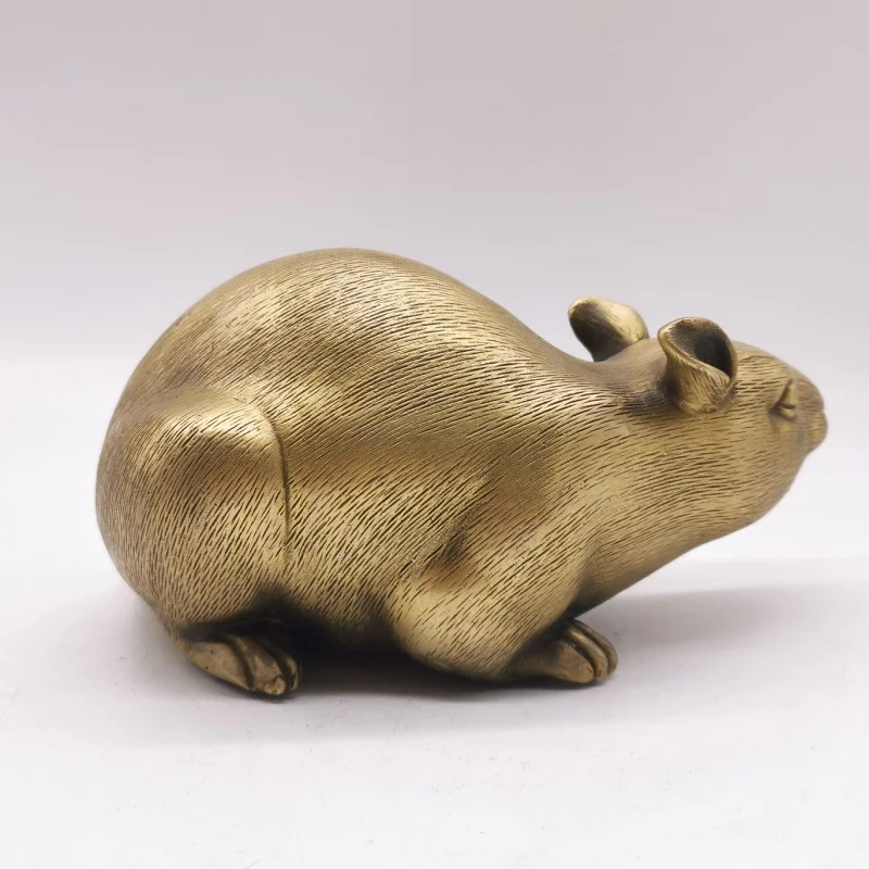 Античная мышь из чистой меди украшение благоприятной мыши крыса зодиака Золотая