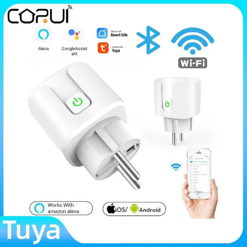 

Смарт-розетка CORUI Tuya EU 20A, Wi-Fi, голосовое управление