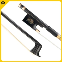 carbon fiber bow 44 size violin bow grid carbon fiber bow white mongolia horsehair ebony frog well balance