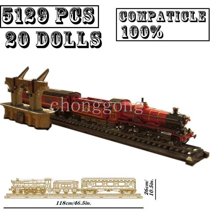 

NEW Movie Magic World Steam Train Collectors' Edition Creative Building Blocks Assembly Bricks Toys Kid Gifts Christmas 76405