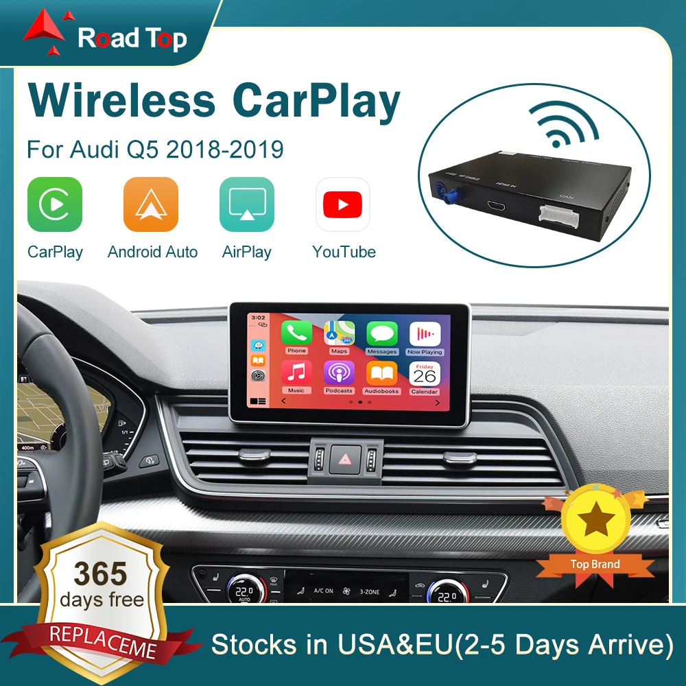 

Беспроводной автомобильный интерфейс Apple CarPlay Android для Audi Q5 2018-2019, с функцией Mirror Link AirPlay