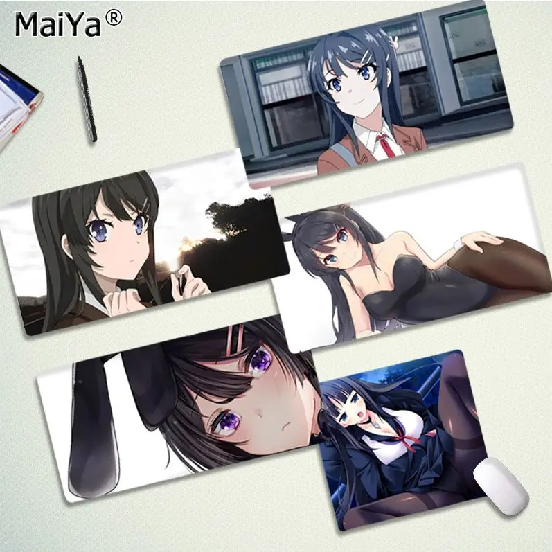 

Anime Mai Sakurajima High Quality Natural Rubber Gaming Mousepad Desk Mat Size For CSGO Game Player Desktop PC Computer Laptop