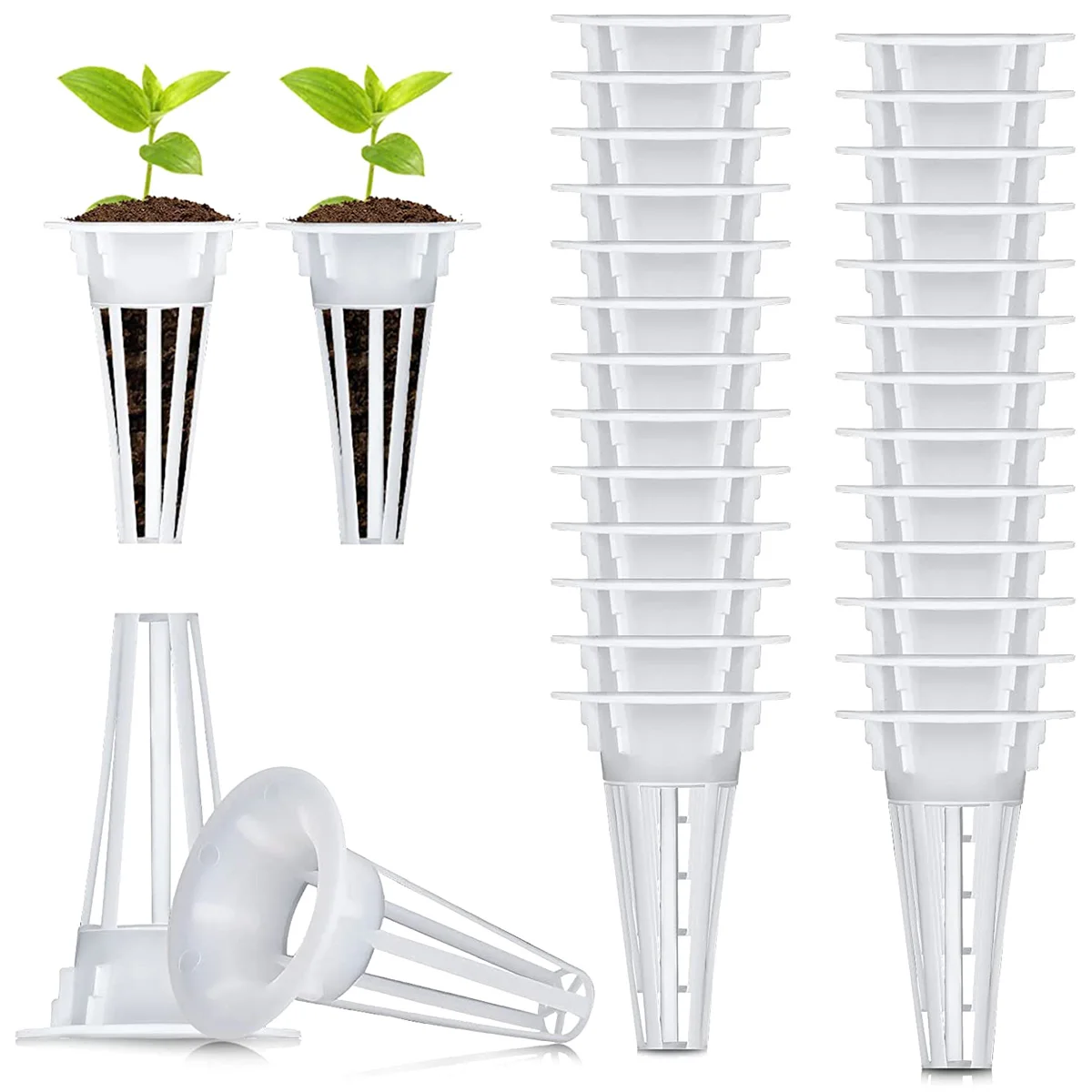 

50pcs Grow Baskets Pod Plant Grow Pots Net Nursery Cup Hydroponic colonization Mesh plastic Basket holder