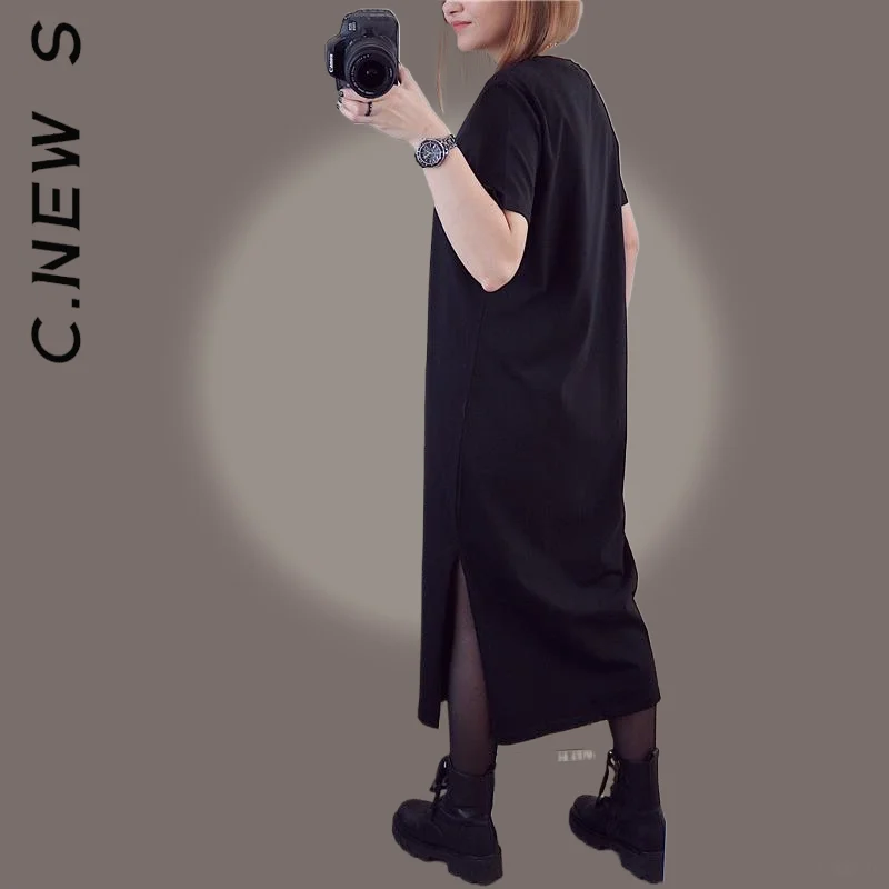 Женское длинное платье-миди с коротким рукавом однотонное |