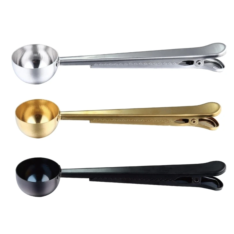 

Ложка для кофейных зерен 2 в 1, зажим для пакета