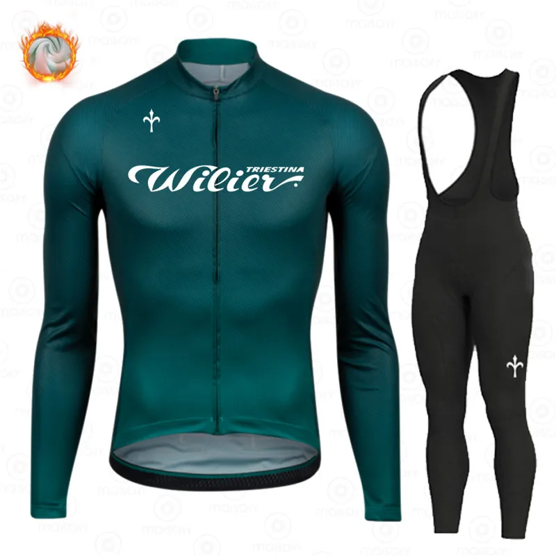 

Wilier 2023 New Winter Cycling Clothing Men Long Sleeve Cycling Jersey set MTB Clothes Thermal Fleece Ropa Ciclismo Bike maillot