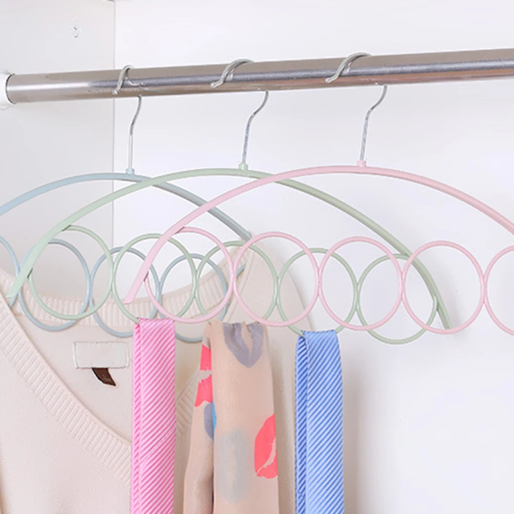 Бытовая вешалка для шарфа 5 колец стойка однотонный платок Органайзер держатель