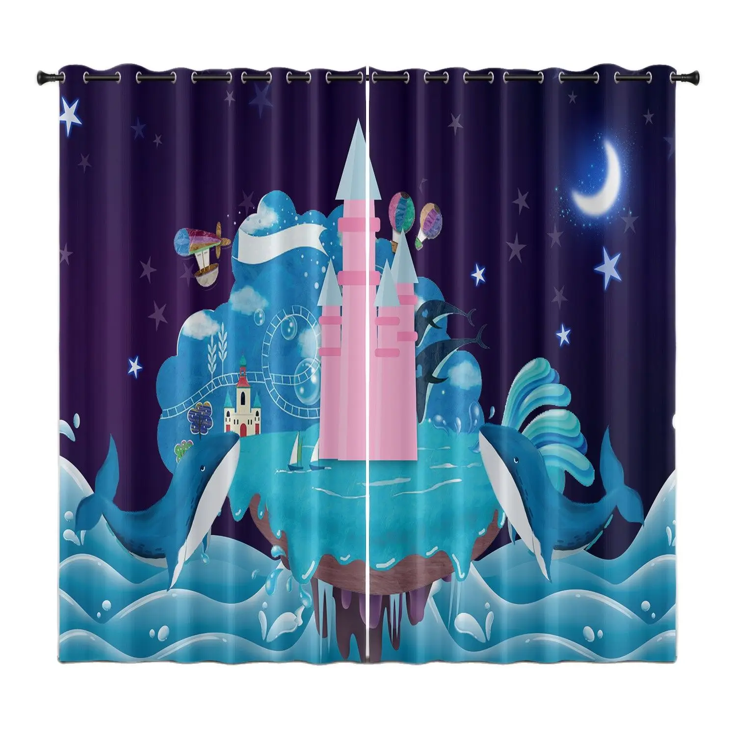 

Cartoon Science Fiction Children's Bedroom, Balcony Living Room, Heat Insulation, High Sun Shading, Custom Printed Curtains