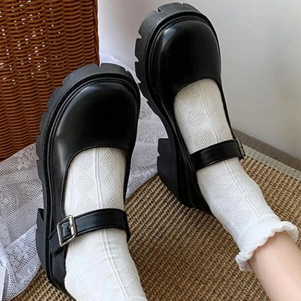 Spring Summer Women Pumps 2023 Korean Style Buckle Strap Mary Jean Shoes Sweet Cute Simply Ladies Pumps All-match Temperament