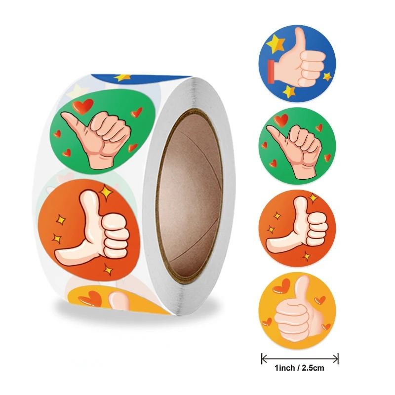 

50-500pcs Kindergarten Kids Stickers for Teacher Reward Students Thumb Up Sticker For Encouragement Boys and GirlsGift