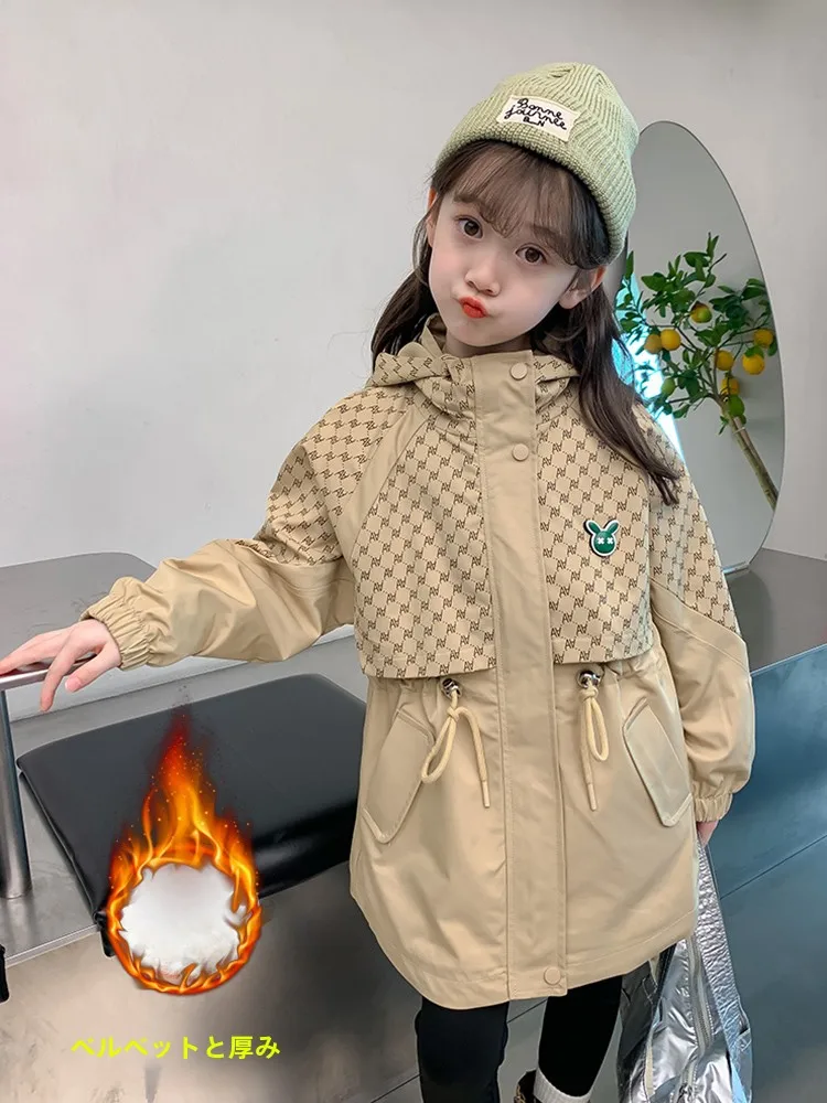 Женский плащ для детей старшего возраста осенне-зимняя одежда новинка 2024