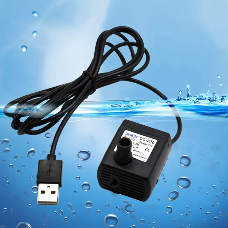 

Водяной мини-насос, погружной помпа с микро USB-разъемом, 3 Вт, 500 л/ч, 5 в постоянного тока, для бассейнов, фонтанов