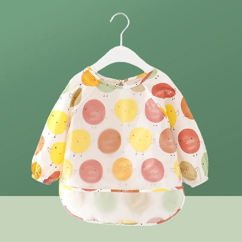 

Baby Long-sleeved Coverall Boys Bibs Girls EVA Waterproof Protective Clothing Children's Dinner Clothes Painting Eating Bibs