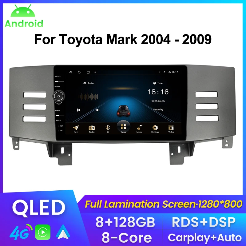 Android11 автомобильный радиоприемник стерео для Toyota Reiz Mark x 2004-2009 мультимедиа