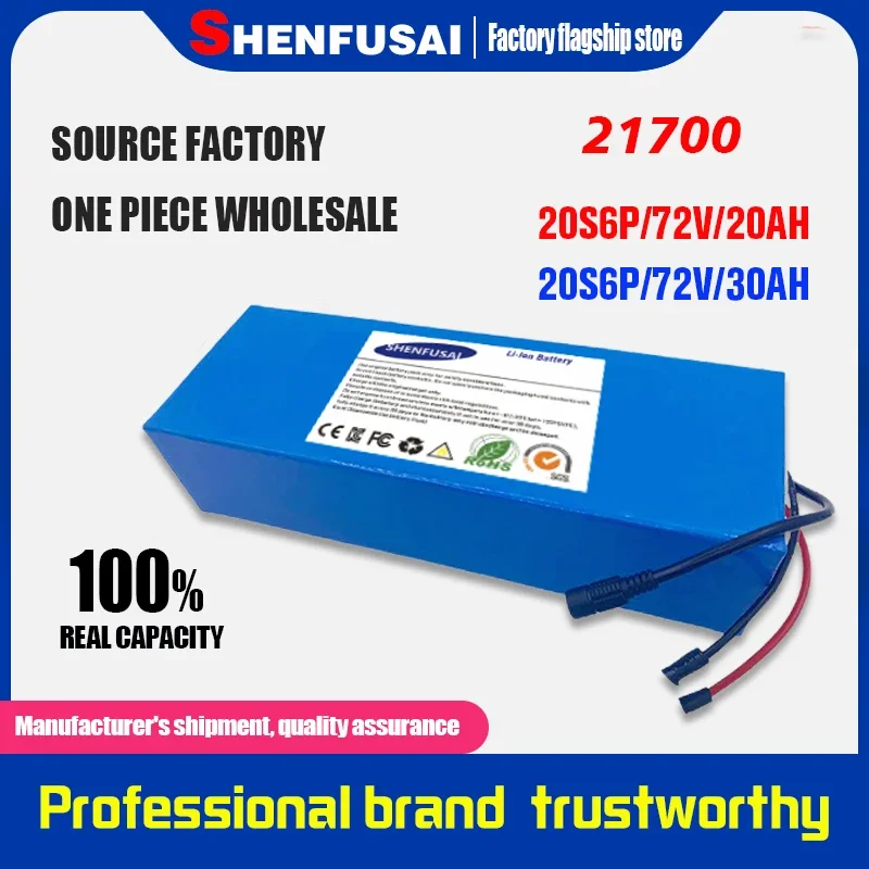 

72V 30Ah 3000W 21700 lithium battery pack energy storage electric bicycle scooter motorcycle BMS high power 100% real capacity