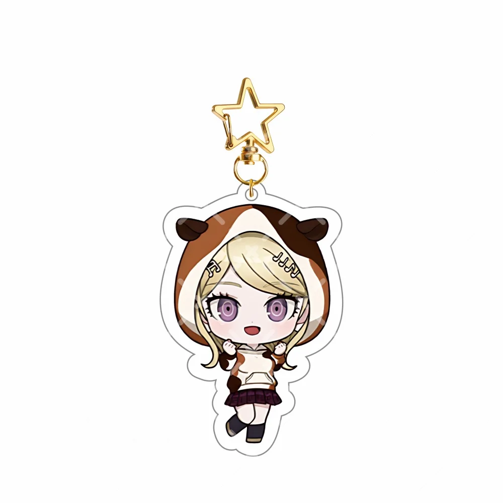 Фото Акриловая подставка Danganronpa: Гундам Танака в версии Hippo Hood Q, двусторонняя, с хомяком, аниме-парень, декор для стола, подарок для фанатов и коллекционеров №3