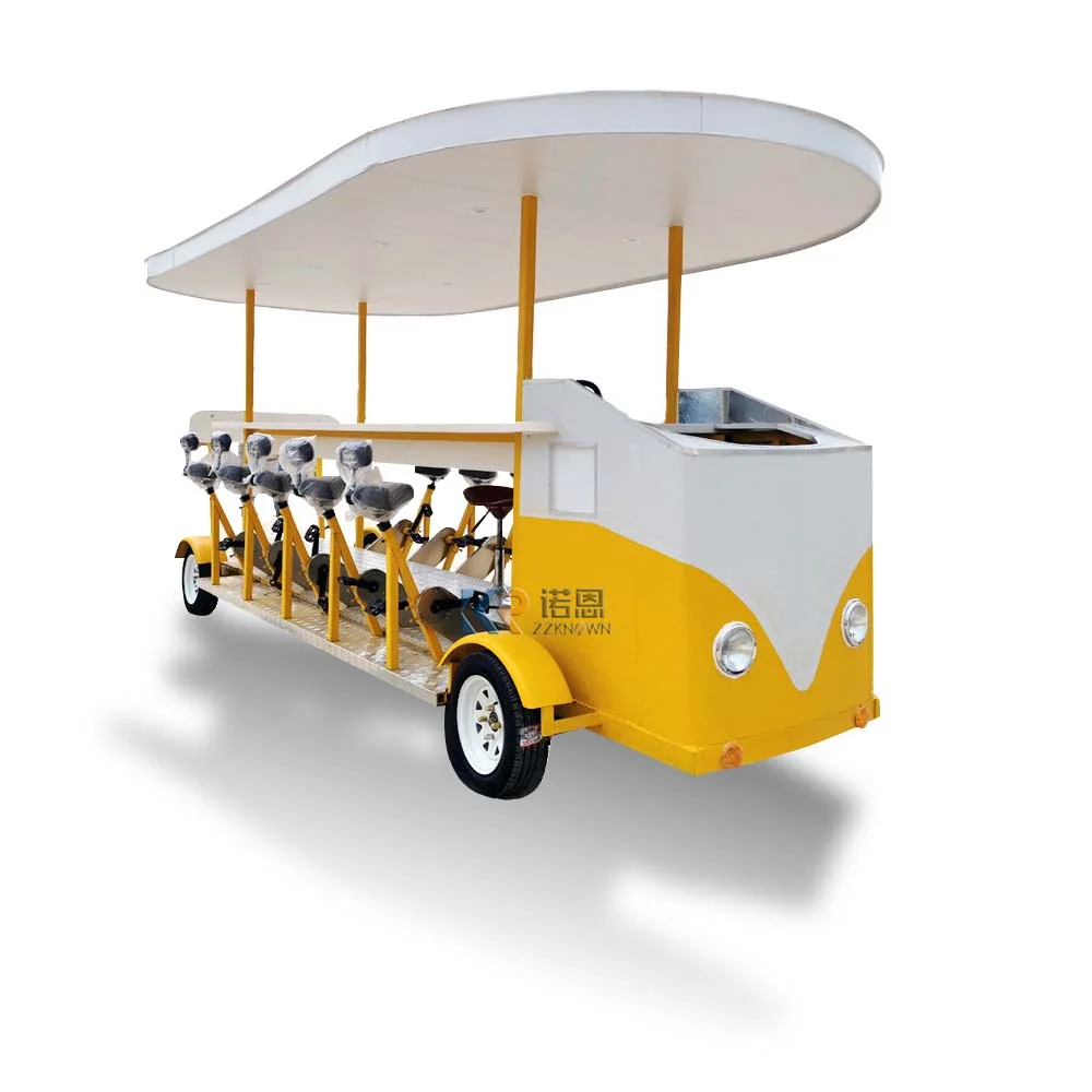

2023 Food Shop Mobile Pedal Pub Bar Bike Suppliers Party Retro Sightseeing Car To Beer