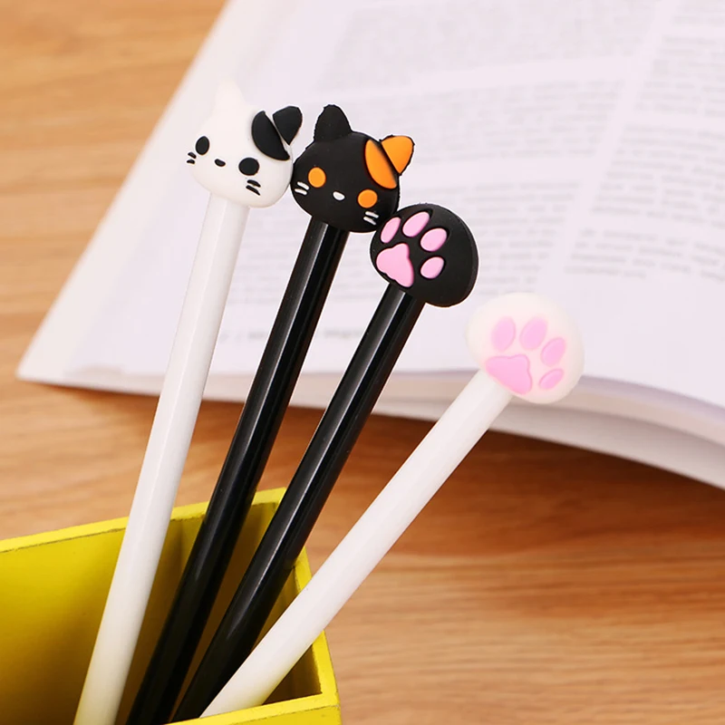 

2Pcs Creative Cartoon Cute Cat Paw Gel Pen Cute School Writing Tools Cat Claw Black Ink Pens Student Gel Pen
