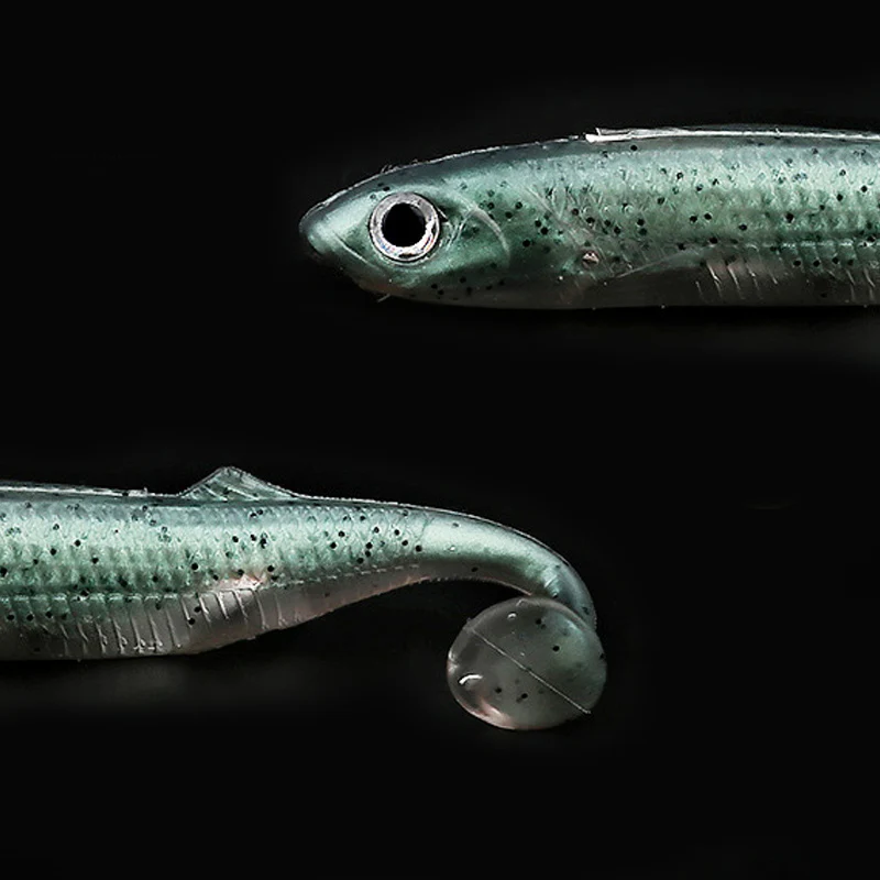 Ardea Soft Lure 105/75mm Minnow Fox Tail Shad Silicone Bait Artificial Bionic Noise Sequins Bass Perch Fishing Tackle