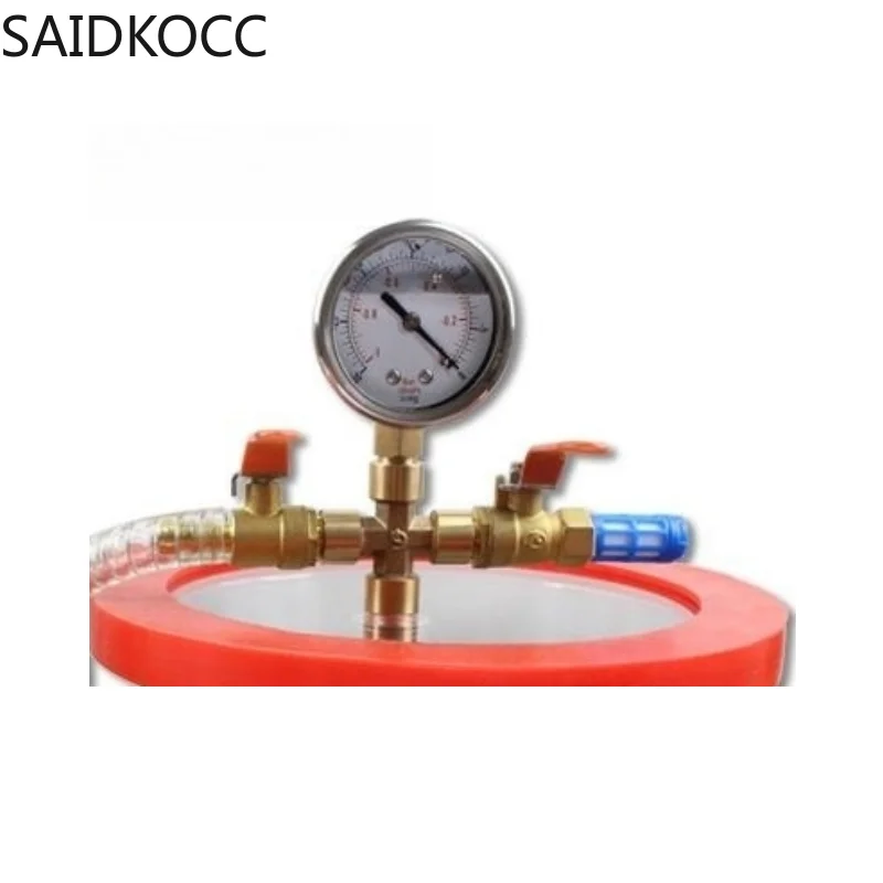 

Brand New 1/4" Silicone Oil Gauge Set With Valve for Vacuum Degassing Chamber Lid 1/2" or 3/4" Acrylic Lid Accessories