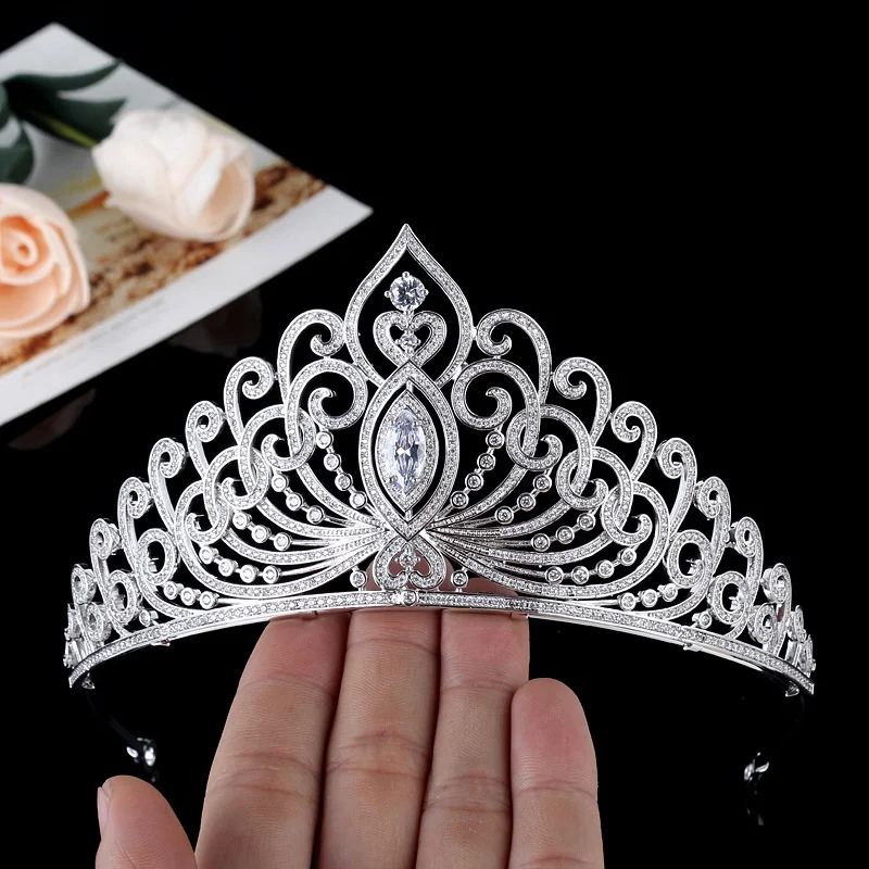 

Baroque Retro Europe and America Cross-Border New Arrival Wedding Ornament Bridal Wedding Zircon Luxury Crown Grand Crown